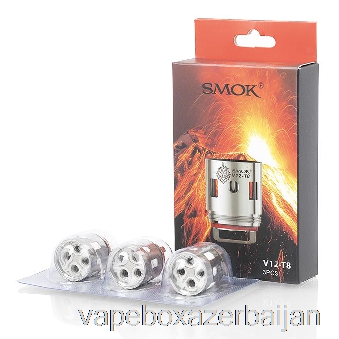 E-Juice Vape SMOK TFV12 Replacement Coils & RBA 0.16ohm V12-T8 Octuple Coil (Pack of 3)